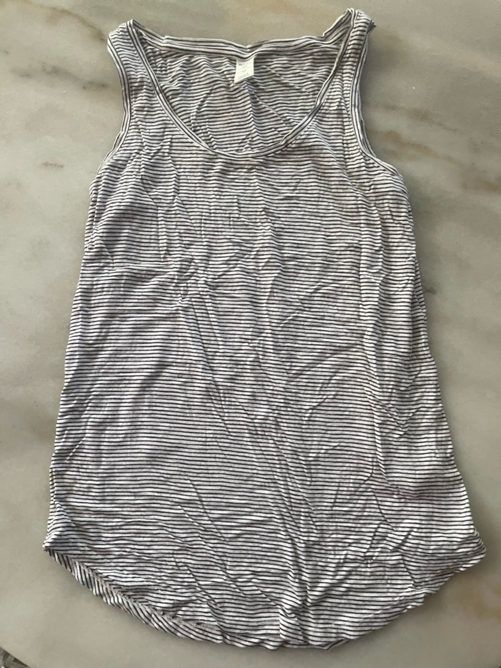 Striped Sleeveless Tank Top in White and Navy size XS